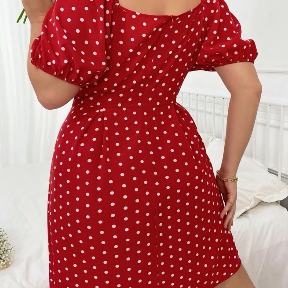 Red polkadot dress